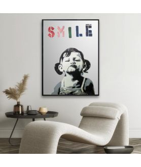 Plakat dziewczynka w ramie - Banksy - Girl Smile