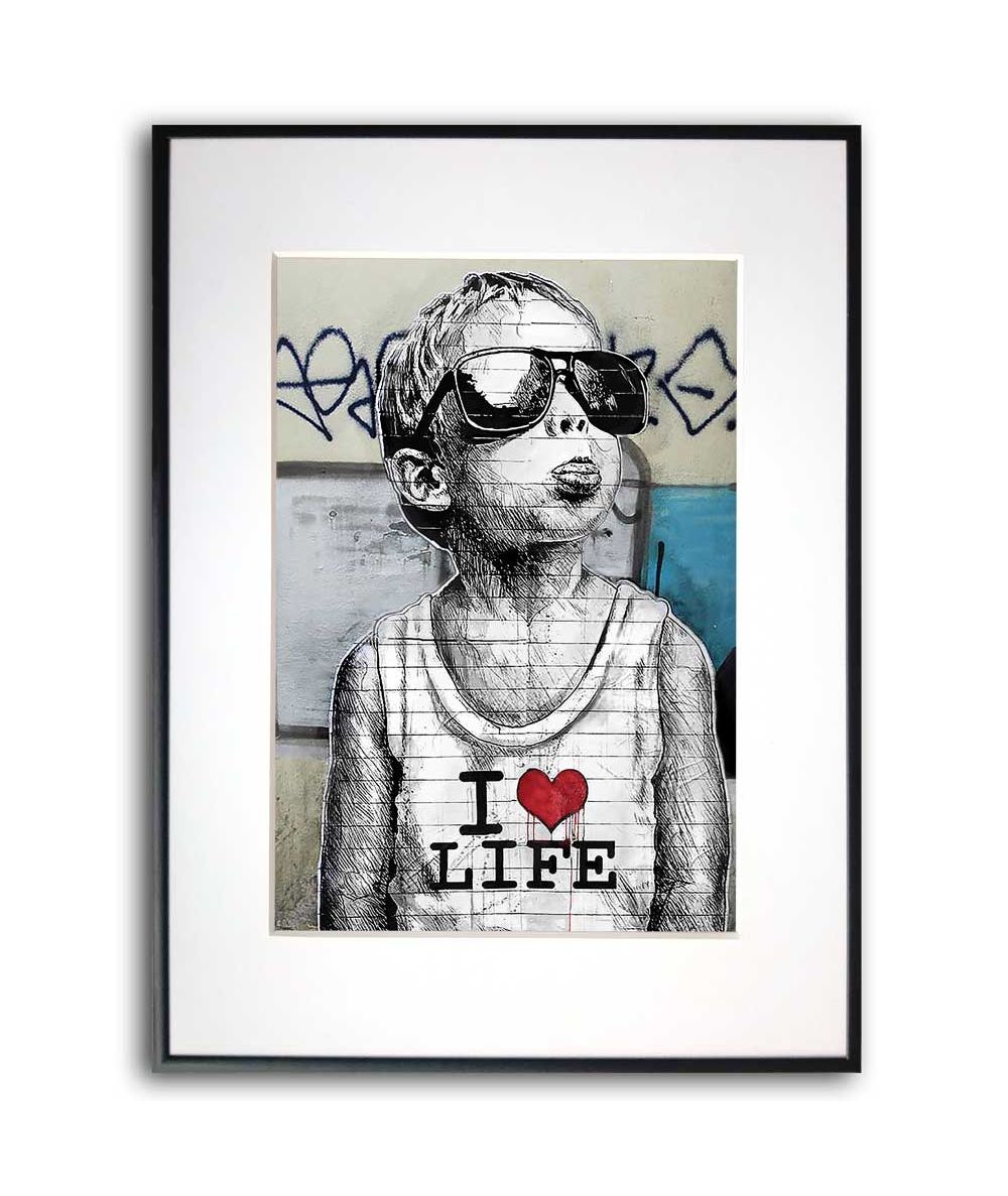 Nowoczesny plakat na ścianę - Banksy - I love life