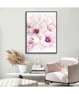 Plakat różowe kwiaty - Różowa kompozycja kwiatów