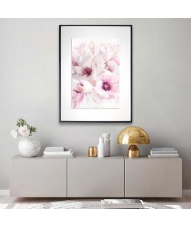 Plakat różowy - Różowa kompozycja kwiatów