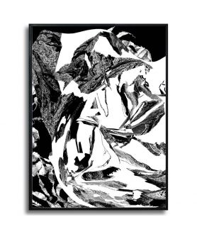Grafika czarno biała abstrakcja - Środa
