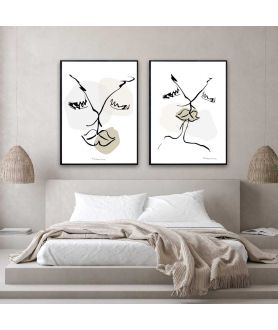 Plakat miłosny minimalistyczny Kochankowie