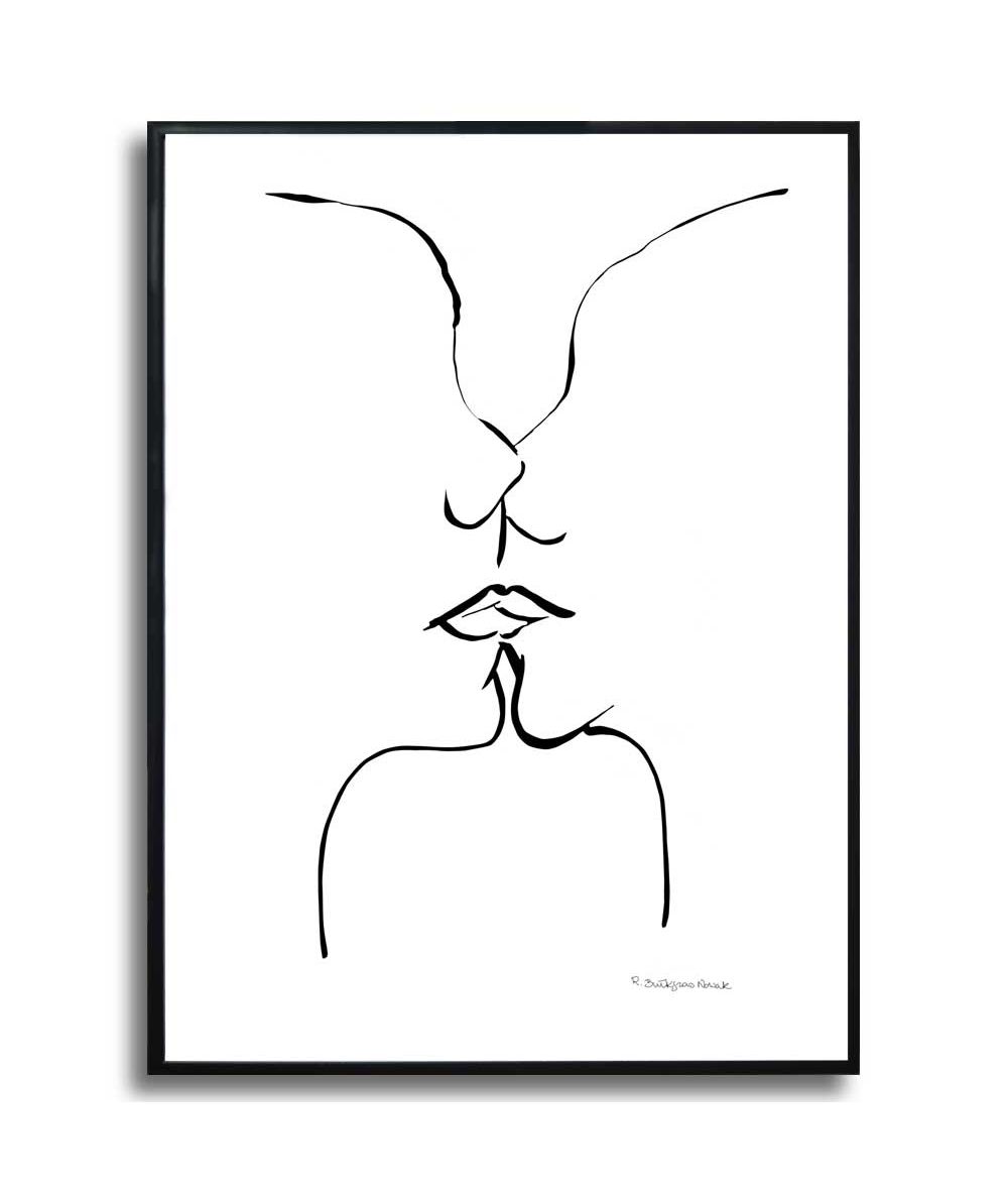 Plakat postaci - Grafika pocałunek 4