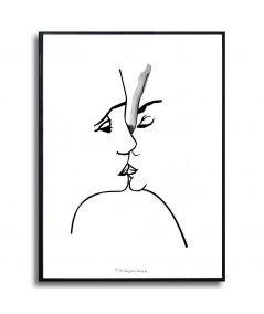 Plakat z twarzą - Grafika pocałunek 3
