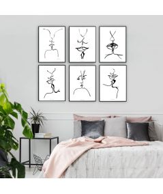 Nowoczesne grafiki do sypialni - Inspiracje (plakaty 6 sztuk)