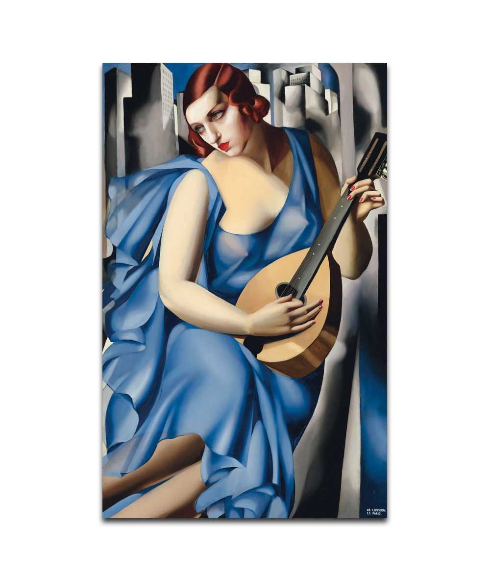 Obrazy na ścianę - Tamara łempicka obraz na płótnie - Kobieta z mandoliną