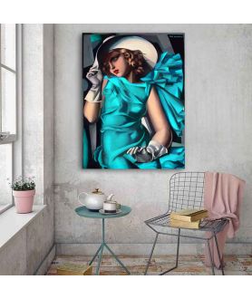 Obrazy na ścianę - Obraz na ścianę - Łempicka - Kobieta w turkusowej sukni