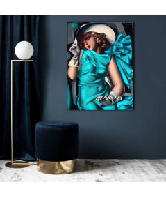 Obrazy na ścianę - Obraz na ścianę - Łempicka - Kobieta w turkusowej sukni