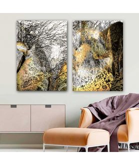 Obrazy na ścianę - Obraz abstrakcja leśna na płótnie - Wspaniały las