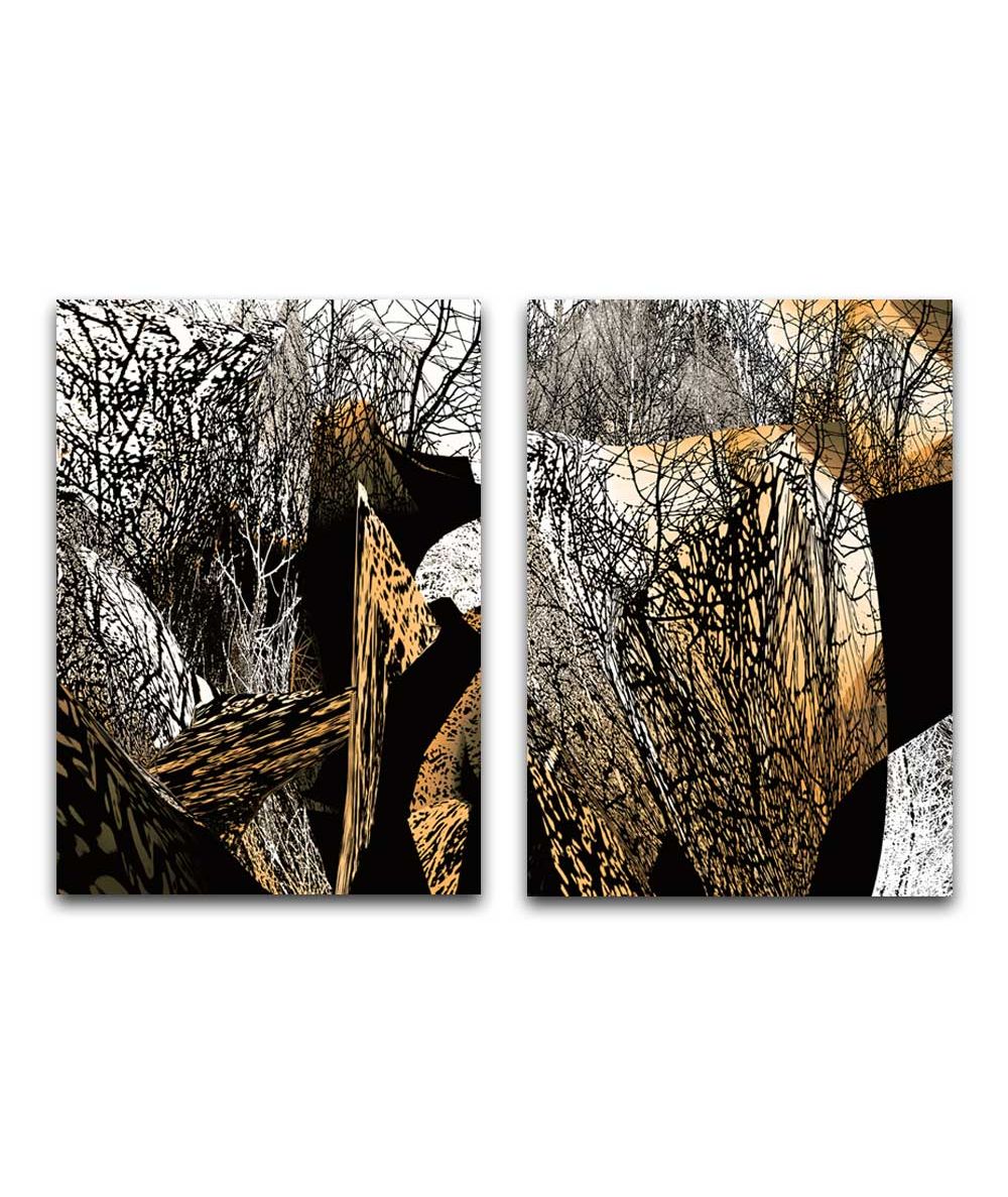 Obrazy na ścianę - Dwa obrazy w zestawie - Szumi las