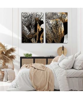 Obrazy na ścianę - Dwa obrazy w zestawie - Szumi las