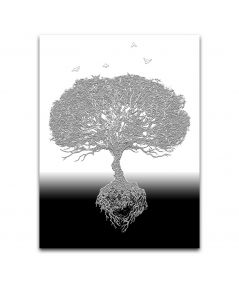 Obrazy na ścianę - Obraz czarno biały z drzewem - Rosnę dla ciebie