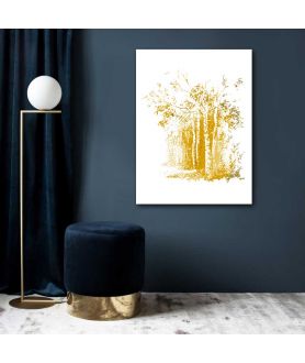 Obrazy na ścianę - Obraz na białym tle - Złote drzewa