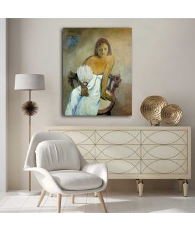 Obrazy na ścianę - Obraz Gauguin na płótnie - Fille avec un ventilateur (Dziewczyna z wachlarzem)