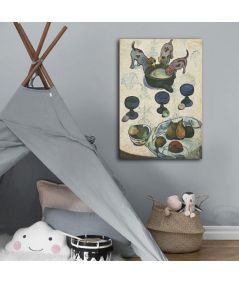 Obrazy na ścianę - Obraz do pokoju dziecka Paul Gauguin - Nature morte avec trois petits chiens (martwa natura z trzema małym...