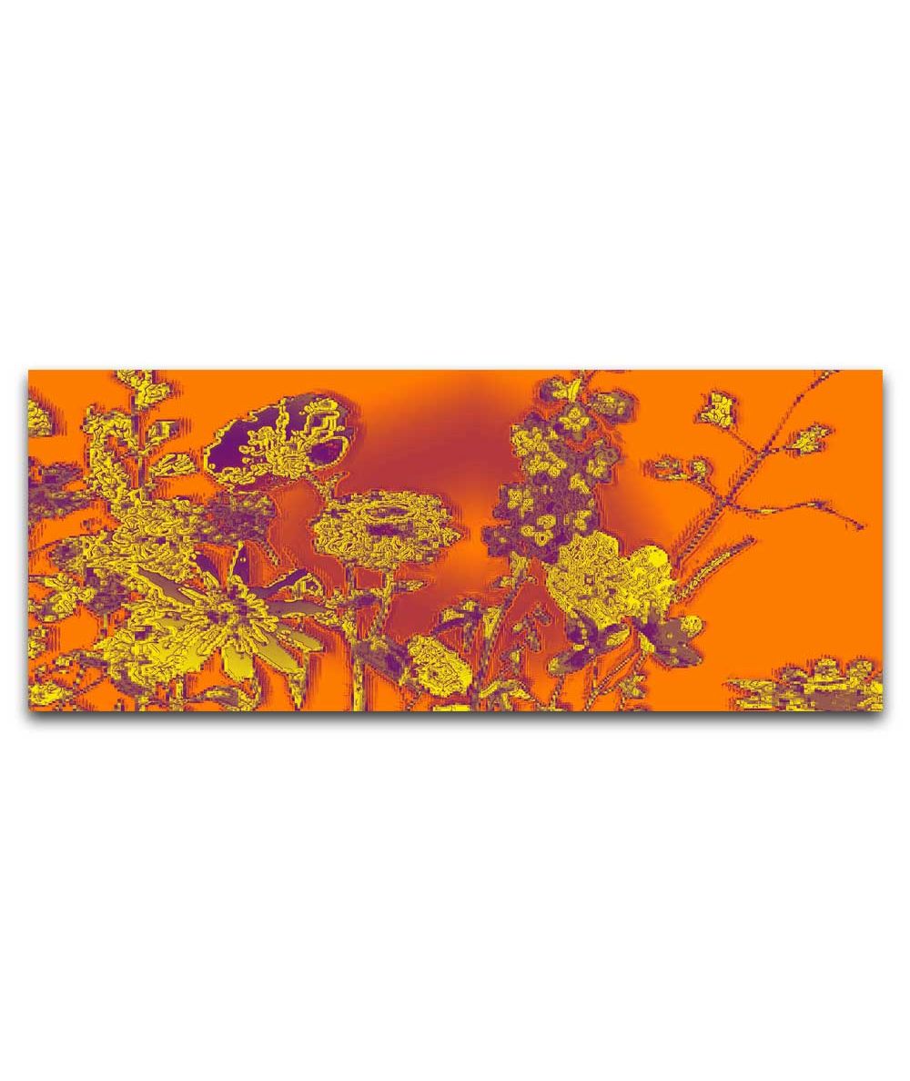 Obrazy na ścianę - Obraz w kolorze pomarańczowym Słoneczne kwiaty (panorama)