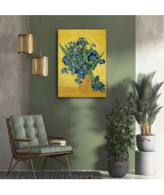 Obrazy na ścianę - Obraz na płótnie Vincent van Gogh - Irysy na żółtym tle