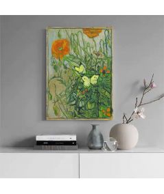 Obrazy na ścianę - Obraz Gogh na płótnie - Maki i motyle