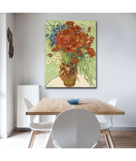 Obrazy na ścianę - Van Gogh obraz - Martwa natura wazon ze stokrotkami i makami