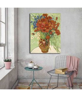 Obrazy na ścianę - Van Gogh obraz - Martwa natura wazon ze stokrotkami i makami