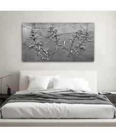 Obrazy na ścianę - Obraz czarno biały abstrakcja Kwiatowa abstrakcja