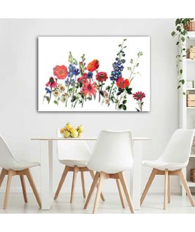 Obrazy na ścianę - Kwiaty malowane akwarelami obraz Kwitnąca łąka