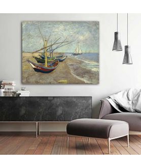 Obrazy na ścianę - Obraz Vincent van Gogh - Łodzie rybackie na plaży w Saintes Maries de la Mer