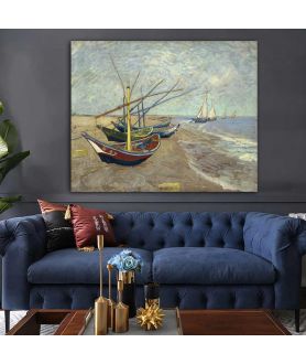 Obrazy na ścianę - Obraz Vincent van Gogh - Łodzie rybackie na plaży w Saintes Maries de la Mer