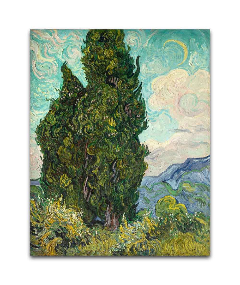Obrazy na ścianę - Obraz reprodukcja Vincent van Gogh - Cyprysy
