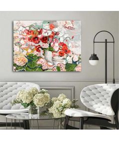 Obrazy na ścianę - Kwiaty obrazy stylowe Maki i pelargonie