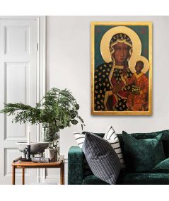 Obrazy religijne - Obraz Czarnej Madonny Matki Boskiej Częstochowskiej (2 - drukowana rama)