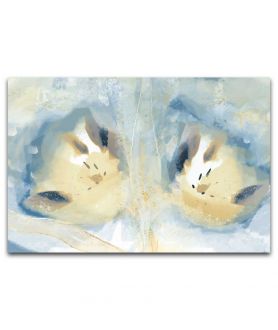 Obrazy na ścianę - Obraz Niebieska akwarela tulipany (1-częściowy) szeroki