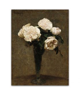 Obrazy na ścianę - Obraz Henri Fantin-Latour - Róże w wazonie