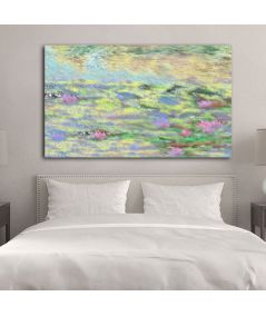 Obrazy na ścianę - Obraz pejzaż lilie wodne Nenufary (1-częściowy) szeroki