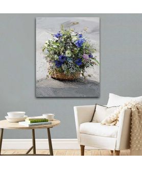 Obrazy na ścianę - Obraz Koszyk z kwiatami