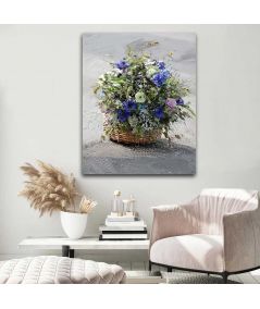 Obrazy na ścianę - Obraz Koszyk z kwiatami