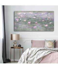 Obrazy na ścianę - Obraz Pejzaż z różowymi nenufarami (1-częściowy)
