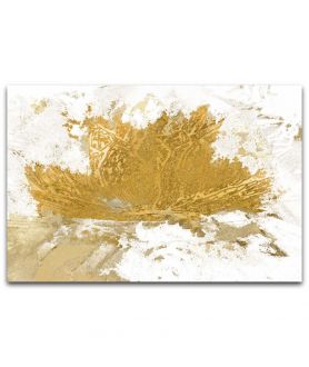 Obrazy na ścianę - Obraz kwiaty Złoty nenufar (1-częściowy) szeroki