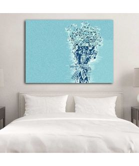 Obrazy na ścianę - Obrazek bukiet kwiatów Niezapominajki błękitne