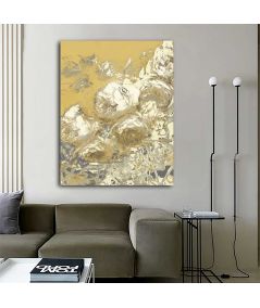Obrazy na ścianę - Obraz z kwiatami nowoczesny Róże złoty glamour