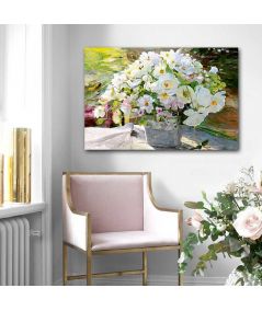 Obrazy na ścianę - Białe kwiaty obraz Bukiet białych kwiatów