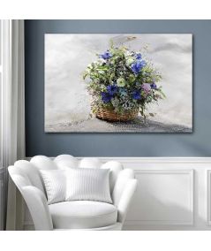 Obrazy na ścianę - Obraz z kwiatami polnymi Koszyk z kwiatami