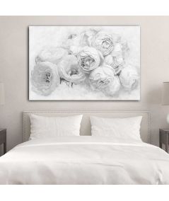 Obrazy na ścianę - Obraz na płótnie - Czarno białe róże i piwonie
