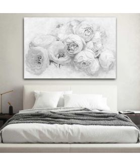 Obrazy na ścianę - Obraz na płótnie - Czarno białe róże i piwonie