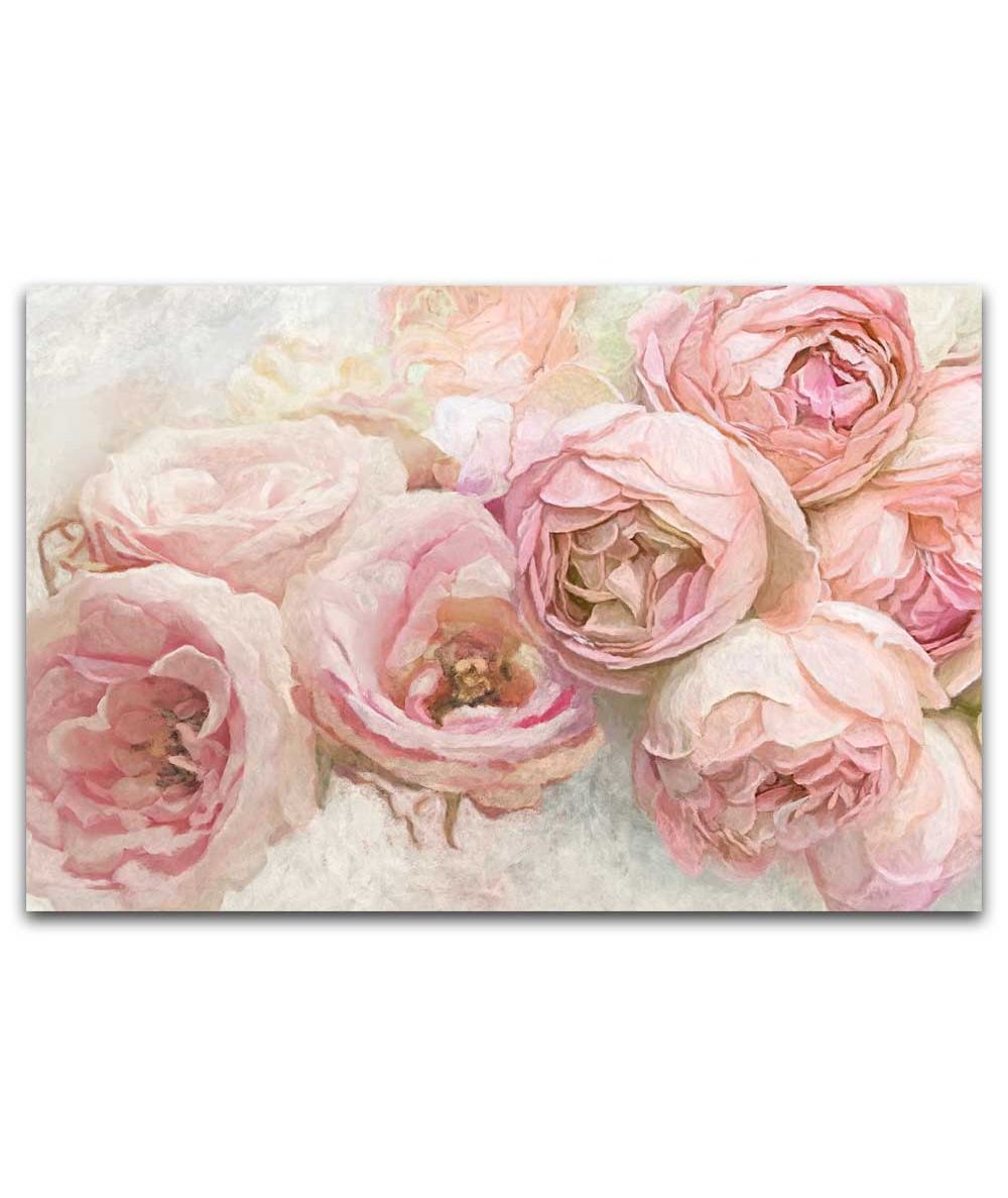 Obrazy na ścianę - Obraz na płótnie - Piwonie i róże pudrowe