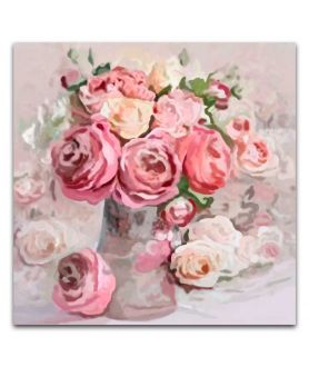 Obrazy na ścianę - Obraz akwarela Róże i piwonie