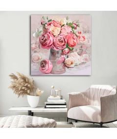 Obrazy na ścianę - Obraz akwarela Róże i piwonie