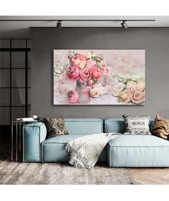 Obrazy na ścianę - Obraz na płótnie Kompozycja róż i piwonii