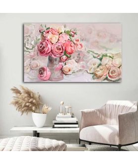 Obrazy na ścianę - Obraz na płótnie Kompozycja róż i piwonii