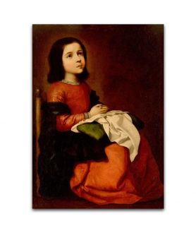 Obrazy na ścianę - Obraz religijny na płótnie - Francisco de Zurbaran - Dzieciństwo Dziewicy